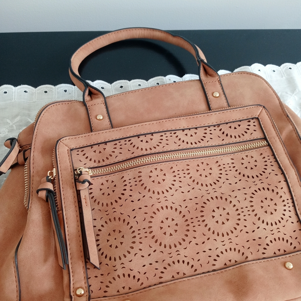 Rosetti Tan With A Design Also Has A Long Strap P… - image 2